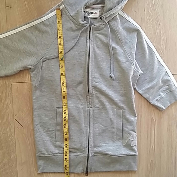 garage fleece short sleeve zip hoodie - Picture 2 of 10
